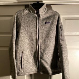 Patagonia women’s better sweater jacket gray&white zip up great condition Medium